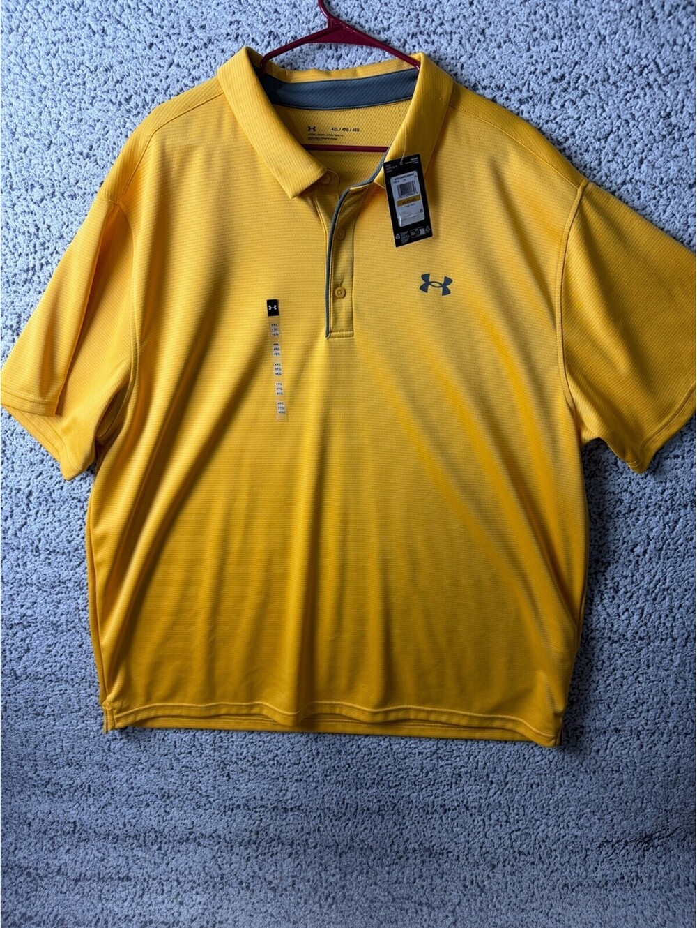 Under Armour Tech Polo Shirt Mens 4XL Yellow Loose HeatGear Golf NWT